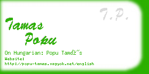 tamas popu business card